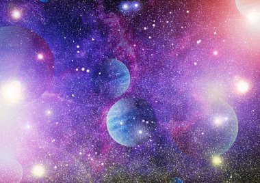 Nebula ve galaksiler uzayda. Bu görüntünün elementleri NASA tarafından desteklenmektedir.