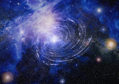 Güzel bulutsu, yıldızlar ve galaksiler. Nasa tarafından döşenmiş bu görüntü unsurları.