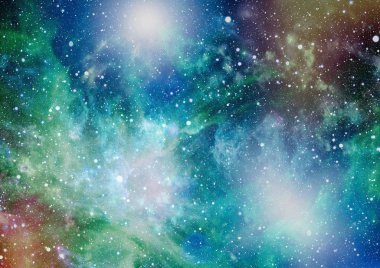 Güzel bulutsu, yıldızlar ve galaksiler. Nasa tarafından döşenmiş bu görüntü unsurları.