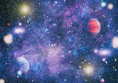 Güzel bulutsu, yıldızlar ve galaksiler. Nasa tarafından döşenmiş bu görüntü unsurları.