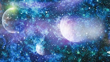 Güzel bulutsu, yıldızlar ve galaksiler. Nasa tarafından döşenmiş bu görüntü unsurları.