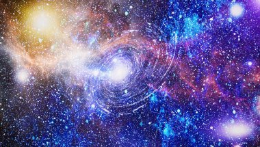 Derin uzay bulunan sarmal gökada. Nasa tarafından döşenmiş bu görüntü unsurları.
