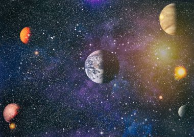 Derin uzay bulunan sarmal gökada. Nasa tarafından döşenmiş bu görüntü unsurları.