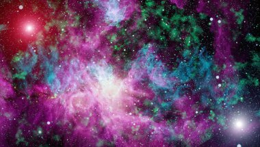 Uzaydaki gezegenler, yıldızlar ve galaksiler uzay keşiflerinin güzelliğini gösteriyor. NASA tarafından döşenmiş elementler