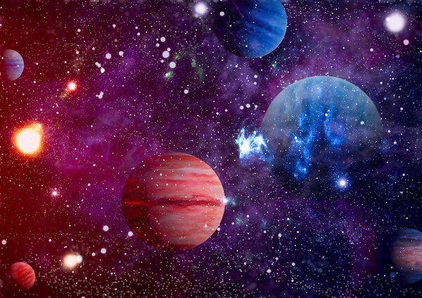 Nebula and galaxies in space. Elements of this image furnished by NASA.