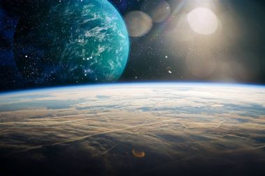Uzaydaki gezegenler, yıldızlar ve galaksiler uzay keşiflerinin güzelliğini gösteriyor. NASA tarafından döşenmiş elementler