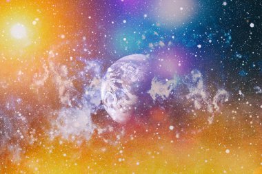 Uzaydaki gezegenler, yıldızlar ve galaksiler uzay keşiflerinin güzelliğini gösteriyor. NASA tarafından döşenmiş elementler