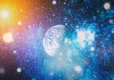 Uzaydaki gezegenler, yıldızlar ve galaksiler uzay keşiflerinin güzelliğini gösteriyor. NASA tarafından döşenmiş elementler