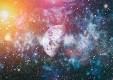 birçok ışık yılı uzakta dünya derin uzayda yıldız alanı. Bu görüntü nasa tarafından döşenmiş unsurları