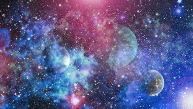 birçok ışık yılı uzakta dünya derin uzayda yıldız alanı. Bu görüntü nasa tarafından döşenmiş unsurları