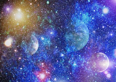 birçok ışık yılı uzakta dünya derin uzayda yıldız alanı. Bu görüntü nasa tarafından döşenmiş unsurları