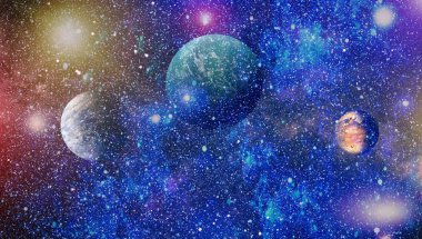 birçok ışık yılı uzakta dünya derin uzayda yıldız alanı. Bu görüntü nasa tarafından döşenmiş unsurları