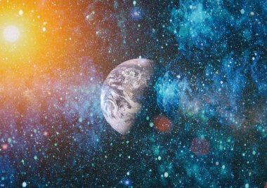 birçok ışık yılı uzakta dünya derin uzayda yıldız alanı. Bu görüntü nasa tarafından döşenmiş unsurları