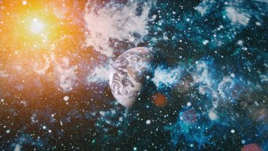 birçok ışık yılı uzakta dünya derin uzayda yıldız alanı. Bu görüntü nasa tarafından döşenmiş unsurları