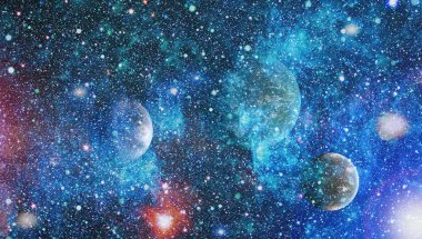 birçok ışık yılı uzakta dünya derin uzayda yıldız alanı. Bu görüntü nasa tarafından döşenmiş unsurları