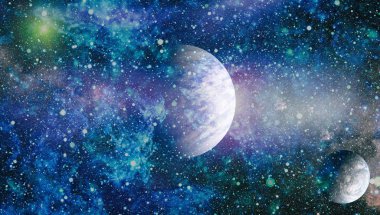 birçok ışık yılı uzakta dünya derin uzayda yıldız alanı. Bu görüntü nasa tarafından döşenmiş unsurları