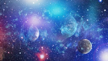 yıldız ile karanlık derin uzay arka plan.