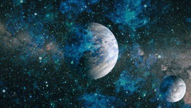 yıldız ile karanlık derin uzay arka plan.