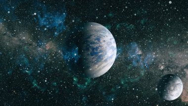 yıldız ile karanlık derin uzay arka plan.