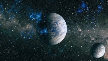 yıldız ile karanlık derin uzay arka plan.