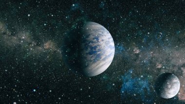 yıldız ile karanlık derin uzay arka plan.