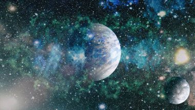 yıldız ile karanlık derin uzay arka plan.