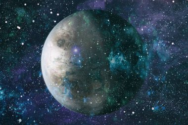 Fütürist soyut alan arkaplanı. Yıldızlı ve nebulalı gece gökyüzü. Bu görüntünün elementleri NASA tarafından desteklenmektedir