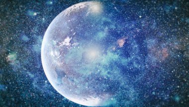 Fütürist soyut alan arkaplanı. Yıldızlı ve nebulalı gece gökyüzü. Bu görüntünün elementleri NASA tarafından desteklenmektedir