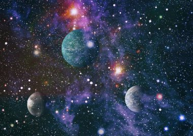 Patlama süpernovası. Parlak Yıldız Nebulası. Uzak galaksi. Soyut görüntü. Bu görüntünün elementleri NASA tarafından desteklenmektedir.