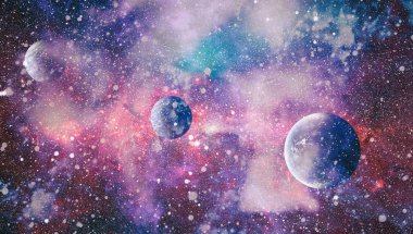 Patlama süpernovası. Parlak Yıldız Nebulası. Uzak galaksi. Soyut görüntü. Bu görüntünün elementleri NASA tarafından desteklenmektedir.