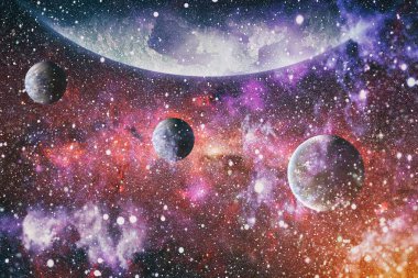 Patlama süpernovası. Parlak Yıldız Nebulası. Uzak galaksi. Soyut görüntü. Bu görüntünün elementleri NASA tarafından desteklenmektedir.