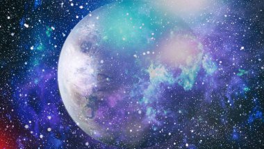 Patlama süpernovası. Parlak Yıldız Nebulası. Uzak galaksi. Soyut görüntü. Bu görüntünün elementleri NASA tarafından desteklenmektedir.