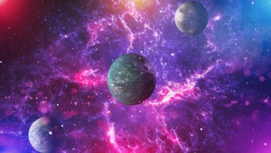 Patlama süpernovası. Parlak Yıldız Nebulası. Uzak galaksi. Soyut görüntü. Bu görüntünün elementleri NASA tarafından desteklenmektedir.