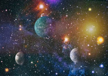 Patlama süpernovası. Parlak Yıldız Nebulası. Uzak galaksi. Soyut görüntü. Bu görüntünün elementleri NASA tarafından desteklenmektedir.