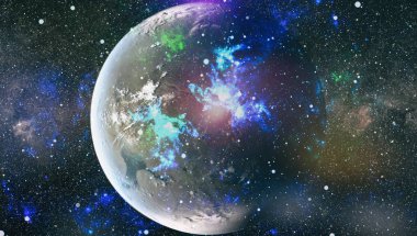 Patlama süpernovası. Parlak Yıldız Nebulası. Uzak galaksi. Soyut görüntü. Bu görüntünün elementleri NASA tarafından desteklenmektedir.