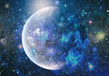 Renkli derin uzay. Evren kavramı arka plan. Nasa tarafından döşenmiş bu görüntü unsurları