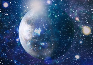 Renkli derin uzay. Evren kavramı arka plan. Nasa tarafından döşenmiş bu görüntü unsurları