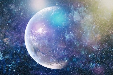 Fütürist soyut alan arkaplanı. Yıldızlı ve nebulalı gece gökyüzü. Bu görüntünün elementleri NASA tarafından desteklenmektedir