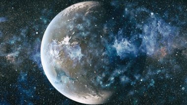 yıldız ile karanlık derin uzay arka plan.