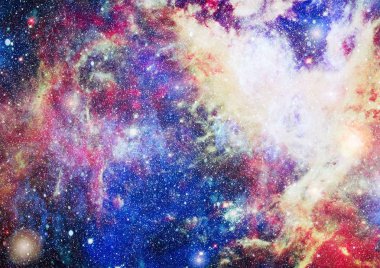 Fütürist soyut alan arkaplanı. Yıldızlı ve nebulalı gece gökyüzü. Bu görüntünün elementleri NASA tarafından desteklenmektedir