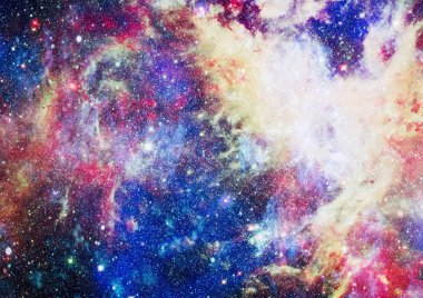 Fütürist soyut alan arkaplanı. Yıldızlı ve nebulalı gece gökyüzü. Bu görüntünün elementleri NASA tarafından desteklenmektedir