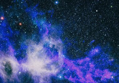 Fütürist soyut alan arkaplanı. Yıldızlı ve nebulalı gece gökyüzü. Bu görüntünün elementleri NASA tarafından desteklenmektedir