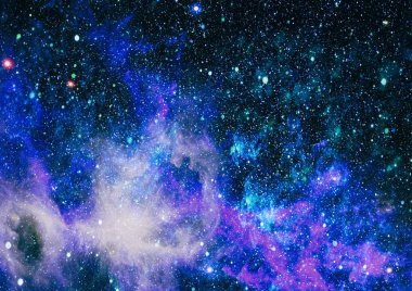 Fütürist soyut alan arkaplanı. Yıldızlı ve nebulalı gece gökyüzü. Bu görüntünün elementleri NASA tarafından desteklenmektedir