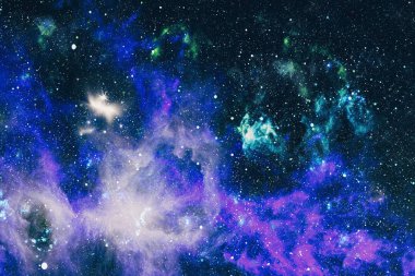 Fütürist soyut alan arkaplanı. Yıldızlı ve nebulalı gece gökyüzü. Bu görüntünün elementleri NASA tarafından desteklenmektedir