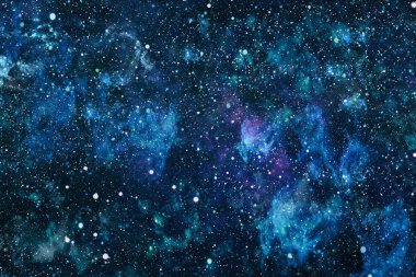 Fütürist soyut alan arkaplanı. Yıldızlı ve nebulalı gece gökyüzü. Bu görüntünün elementleri NASA tarafından desteklenmektedir