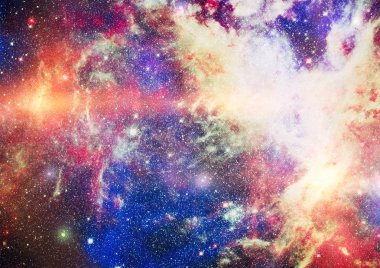 Fütürist soyut alan arkaplanı. Yıldızlı ve nebulalı gece gökyüzü. Bu görüntünün elementleri NASA tarafından desteklenmektedir