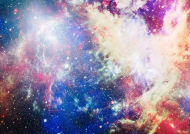 Fütürist soyut alan arkaplanı. Yıldızlı ve nebulalı gece gökyüzü. Bu görüntünün elementleri NASA tarafından desteklenmektedir