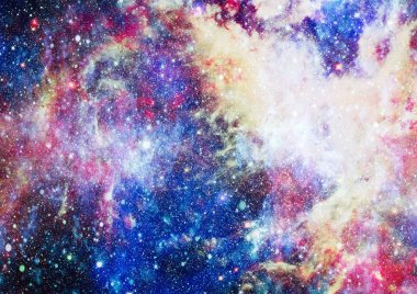 Fütürist soyut alan arkaplanı. Yıldızlı ve nebulalı gece gökyüzü. Bu görüntünün elementleri NASA tarafından desteklenmektedir