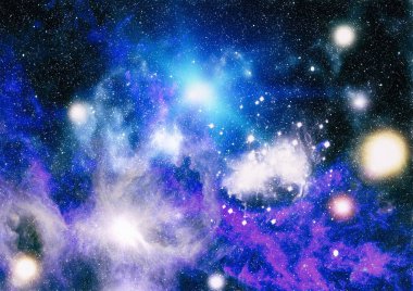 Fütürist soyut alan arkaplanı. Yıldızlı ve nebulalı gece gökyüzü. Bu görüntünün elementleri NASA tarafından desteklenmektedir