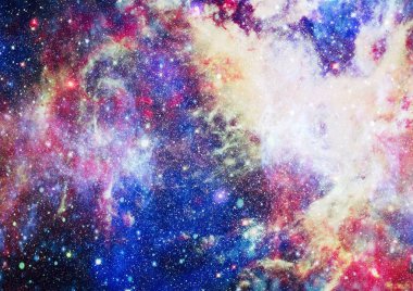 Fütürist soyut alan arkaplanı. Yıldızlı ve nebulalı gece gökyüzü. Bu görüntünün elementleri NASA tarafından desteklenmektedir